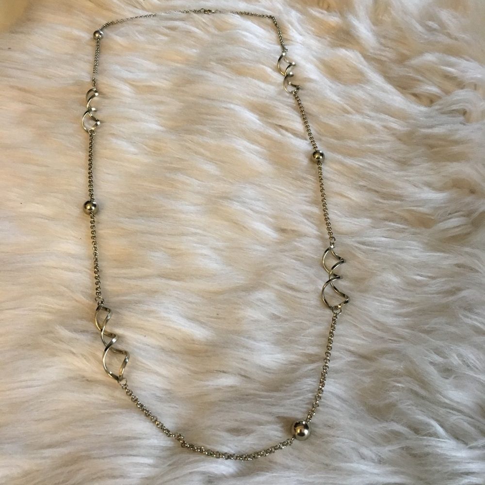 Long chain necklace neutral simple minimal
